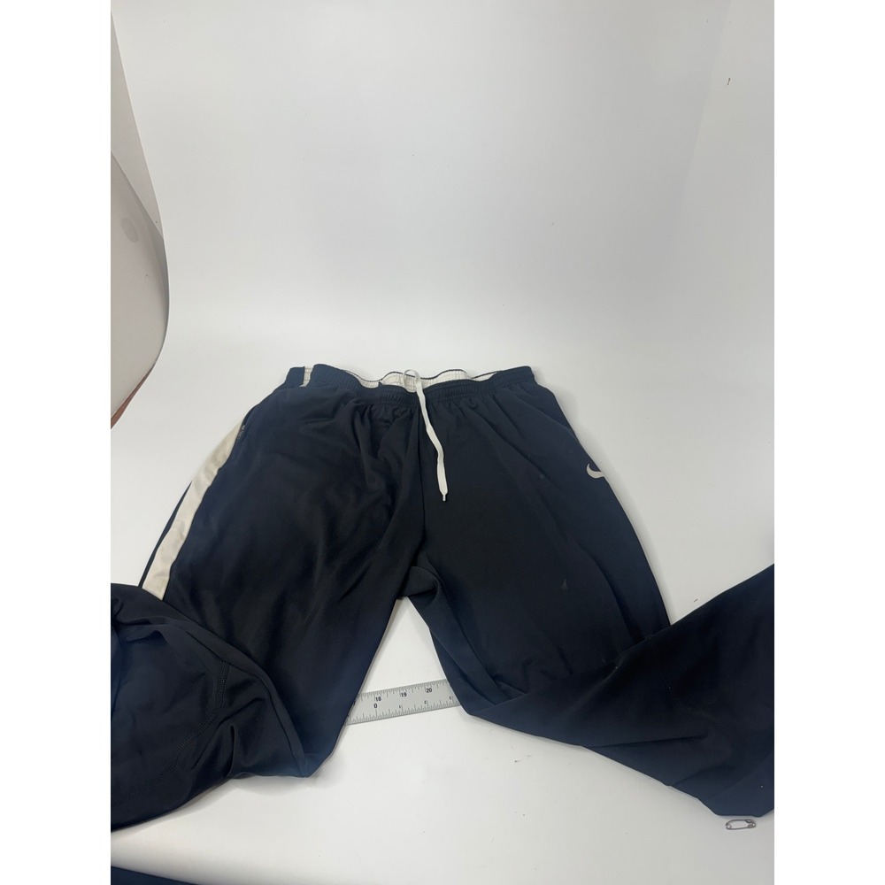 Nike Dri-FIT Mens XXL Black Track Pants White Side Stripe Athletic Joggers